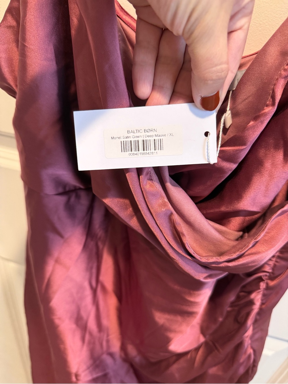 NWT Baltic Born Monet Satin Gown Deep Mauve XL - Picture 5 of 6
